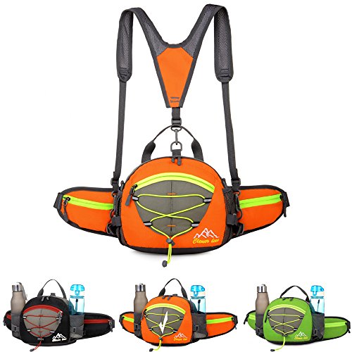 Bolso multifuncion para aire libre Oxford, bolso unisex impermeable de viaje y deporte 4 en 1 para pecho y hombro Trekking Camping Senderismo Ciclismo Deportes Exterior,Orange