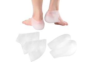 PETGLIMMER 4 Piezas Talonera Silicona, Aumento de Altura Interior Invisible de 2 cm Almohadilla Talon, Transparente y Transpirable Protector de Talon, Utilizado para Aliviar la Fatiga y el Dolor del Talón