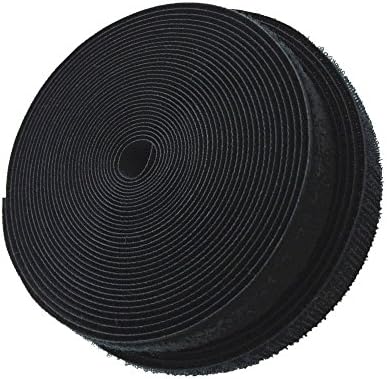 5m-length Sew-On Nylon Magic Fastener Tape Hook &amp; Loop Tape for Apparel Sewing Garment shoe bag &amp; Fabric (2cm-Width Black)