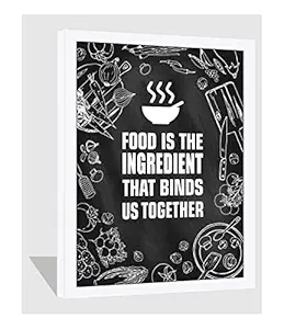 Composite wood Kitchen Quotes wall frames - Kitchen Quotes frames - Restaurant - Hotel Kitchen - Bakery - Framed poster for kitchen ( White frame - 10.5 X 13.5 Inches )