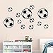 Price comparison product image Nuohuilekeji 12Pcs/Set Football Soccer PVC Wall Art Sticker Decal Boys Bedroom Home Decor