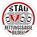 Produktbild PVC-Aufkleber - STAU  Rettungsgasse bilden ! - 302066/2 - Gr. ca. 8cm