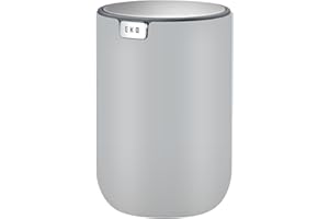 EKO Mini poubelle de bureau ronde avec couvercle basculant -1,2 l Petite poubelle de table pour bureau, maison, voiture - Gris