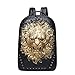 Produktbild Wasserdichter Laptop-Rucksack, Domineering Lion King 3D PU Schultern Bag College Schoolbag für Travel Outdoor Leisure Shopping Camping und Daily,Gold