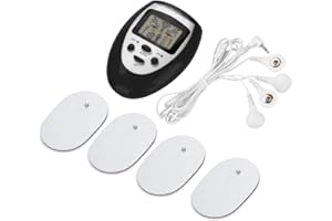 DIOCHE Massaggiatori del Collo, Elettrostimolatore Digitale TENS EMS, Elettrostimolatore Muscolare, Ridurre dolore in schiena,Collo, Gambe e Nervo(nero)