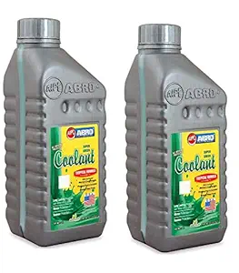 ABRO EC-554-CG-2 Super Car Radiator Coolant Engine Anti-Freeze Cooling Oil for SUV, Truck, Bus, Tractor & Jeep 1 LTR (Green, Pack of 2)