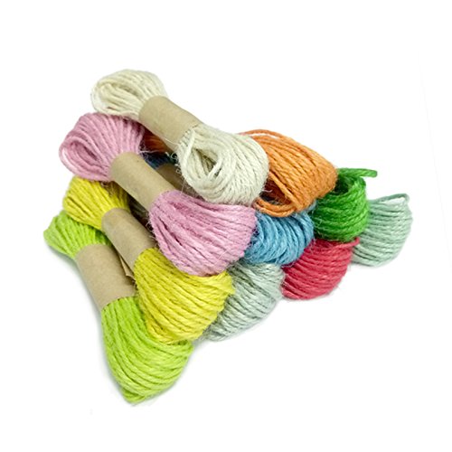 100M Natürlicher Bakers Twine Durable Baumwolle Schnur Bastelschnur Ideal geeignet furs Geschenkpapier und DIY Basteln Dekoration(10 Farben) - 2