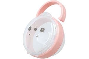 WENMIN Rangement Pour Tétine Bébé, Pochette Pour Sucettes, Boîtes À Poussière Transparentes Portable, Boîte À Tétine Bébé, Rangement Pour Tétine, Porte Sucette, Motif Dessin Animé