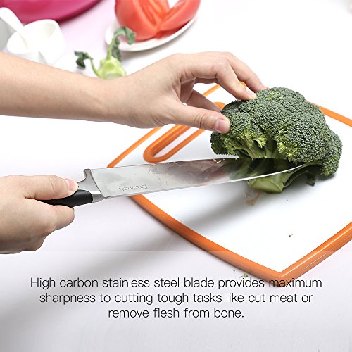 Denkich Kochmesser, 34cm Küchenmesser mit Griff aus Edelstahl,schwarz - 6