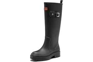 YENXAPEI Gummistiefel Damen Lange Stiefel, Original Wasserdicht Hohe Rutschfeste, Sicherheitsstiefel Gummischuhe Bequeme Gartenschuhe Für den Innen- und Außenbereich