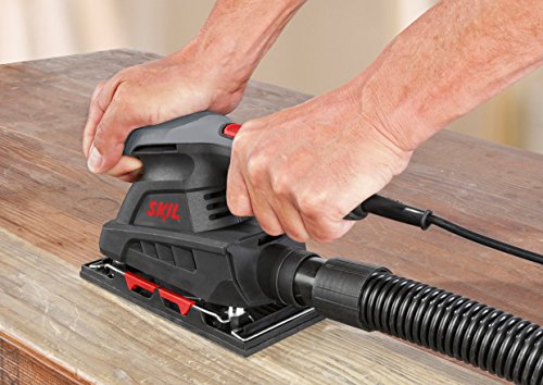 Skil Schwingschleifer 7348 AA (160W, 92 x 185 mm, Variable Drehzahl, Klett- und Klemmsystem, Staubsauger-Anschluss + Staubbeutel, +3 tlg. Schleifpapierset) - 5