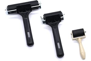 HUAHUO 3 Pcs Rubber Rollers Rubber Brayer Rubber Paint Used for Painting and Ink Painting Handicrafts Dyeing (3.5cm/6cm/10cm)