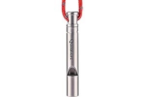 Qunature Emergency Whistle Safety Signal Titanium Whistle Loud 120dB Survival Whistle for Hiking Camping Hunting Climbing Silver