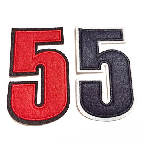 My Sunshine : Écusson brodé patch thermocollant -Motif de chiffre au choix (5 (6,2* 10,3cm), Rouge)