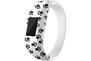 Accken Strap Compatible with Garmin Vivofit 3/Vivofit JR/JR 2, Printing Silicone Replacement Sport Band Wirst Bracelet for Kids, Large/Small (L, C)