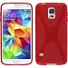 Produktbild PhoneNatic Case für Samsung Galaxy S5 mini Hülle Silikon rot X-Style Cover Galaxy S5 mini Tasche + 2 Schutzfolien