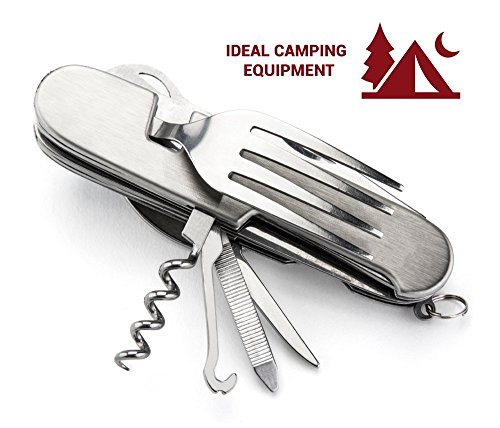 Campingbesteck-Set von Opul, funktionales Campingmesser, Camping-Tool, Komplettset, wird in einer Geschenk-Box geliefert mit ausgeformter Schaumstoffeinlage - 5