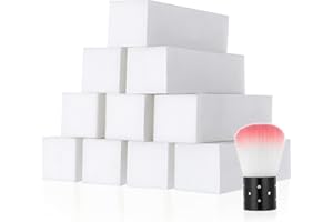 upain 10 Pieces Nail Buffer Block with Nail Brush, 4 Way Professional Nail Buffer Block 12 Grit White Nail Sanding Tools for Gel Natural Acrylic Nails