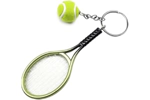 RIXERKOC Porte-clés en forme de raquette de tennis - En métal - Pendentif en forme de balle de tennis - Cadeau pour le sport