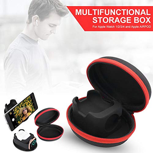 Preisvergleich Produktbild AUTOECHO Ladestation wasserdichte Harte Schutzhülle Tragbare Reisekoffer Ladegerät Dock Abnehmbare Halterung Aufbewahrungsbox für iWatch AirPods Zubehör für Geschäftsreisen, Reisen und Familie