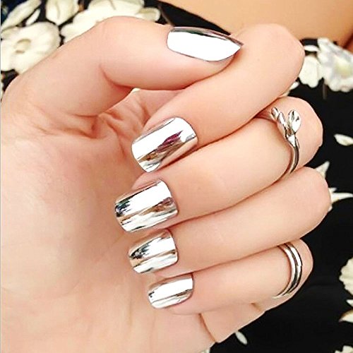 Travelmall 2 box Gold+Silber Nagel Pigment Mirror Powder Nail Glitzer Spiegel Effekt Pulver Glitter Set - 4