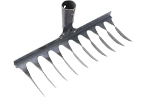 FIRULAB Râteau en Fer, Outil de râteau de désherbage, râteau de Jardin, Outils de Jardinage, râteau en Fer Robuste, râteau de désherbage à la Main pour Le Jardinage, Le désherbage et Le desserrage