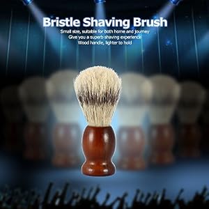 Anself Bristle Shaving Brush with Wood Handle Men's Shave Brush for Razor Male Facial Cleaning Brush for Beard Brown… - Image 6