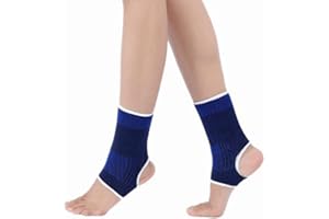GUTEINTE Fascia Elastica Caviglia, Supporto Caviglia, Tutore e Protezione per Calcio Pallacanestro il Running, Sport Fitness, Traspirante, Adatto per Uomini e Donne, 2 Pezzi (Blu)