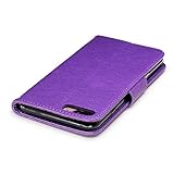 FESELE Schutzhülle für [iPhone 7 Plus] Schmetterling Blumen Prägung Brieftasche Hülle Leder Tasche Flip Case Handyhülle mit Standfunktion und Magnetverschluss, iPhone 7 Plus Flip Hülle Bookstyle Lanyard Wallet Cover Kartenfach Ledertasche Leder-Mappen-Karten-Slot-Abdeckung für iPhone 7 Plus + Blau Eingabestift Stylus Touch Pen-Schmetterling,lila - 6