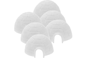 TOYANDONA 6Pcs Mini Igloo Figurine Toys - Polar Animal Playset for Kids, Arctic Ice House Models for Dollhouse Winter Scenes, Cake Toppers, Micro Landscape Decor
