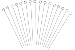 DanLingJewelry Approx 100 Pcs 304 Stainless Steel Eye pins Head Pins Findings Open Eye Pin 24-Gauge Jewelry Making(Approx 50mm Long,Pin:0.6mm,Hole:2mm)