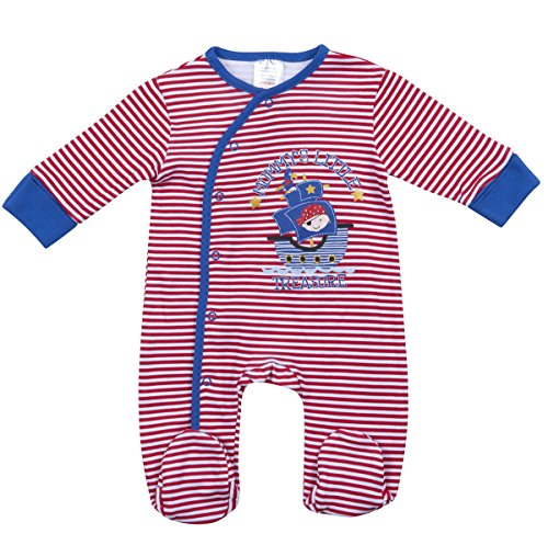 BABYTOWN Baby Boys Pirate Longsleeve Sleepsuit One Piece Printed NB-6Months