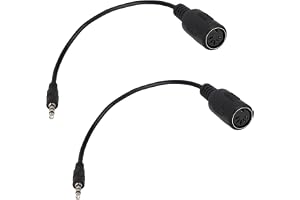 BTFO 2pcs Type-A MIDI to 3.5mm Adapter | 15cm MIDI Female to TRS 3.5mm Male Breakout Cable Audio Converter for Keyboard Synthar & DAWs