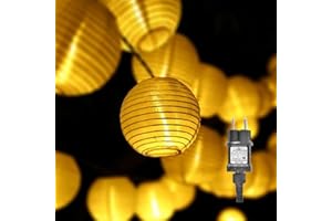 ‎GRESONIC Gresonic Lichterkette Lampion/Laternen Deko für Garten Weihnachten Party Hochzeit Innen und Außen mit dem Stecker (20LED Netzanschluss, Warmweiss)