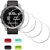 iDaPro Pellicola vetro per Garmin Fenix 7 / fenix 7 Sapphire Solar orologio [4 pezzi] vetro temperato Protezione + tappi in s
