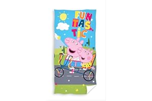 Carbotex Toalla de algodón 70 x 140 cm, diseño de Peppa George