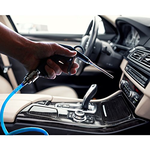 ECD Germany Druckluft Zubehör 4tlg. Set für Kompressor mit 1 x 15m Knickfester Spiralschlauch 1x Reifendruckpistole mit Manometer 1x Ausblaspistole mit kurzer Düse und 1x Ausbalspistole mit langer Düse - 6