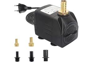 Lnicez Pompe Eau Submersible, 25W 2000L / H Mini Pompe Aquarium,Ajustable Pompe Fontaine pour Étang Fontaine Réservoir de Poissons avec 5 Buses, Cordon de 1.5m (Bruit de 20 à 30 DB)