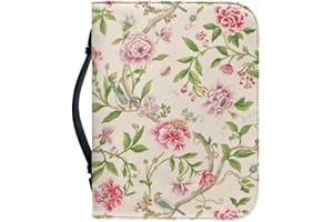 Kuiaobaty Countryside Flowers Book Sleeve for Bible,Novel,Notebook, Vintage Floral PU Leather Book Cover Case with Inside Pen Pocket