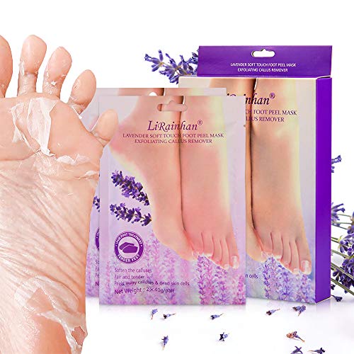 2 Pairs Foot Peeling Mask, BEQOOL Foot Peel Mask Liberex Lavender Scented Exfoliating Callus Peel Booties, Baby Your Foot Naturally in 1 Week