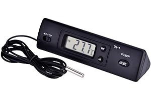 ZERODIS Termómetro Higrometro Digital, Medidor de temperatura digital Electrónico LCD Termómetro Sensor de sonda con conexión de cable Controladores de temperatura