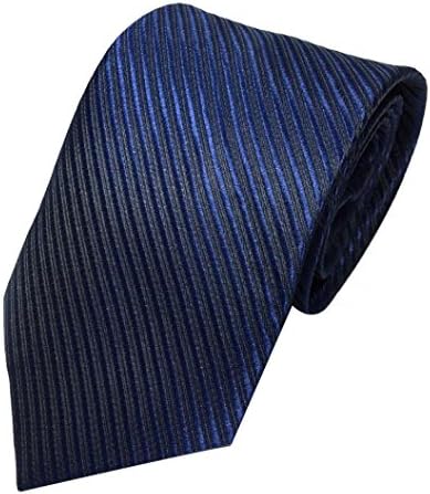 Oyedens Men Solid Plain Tie Multi Stripes Business Suit Necktie (Navy)