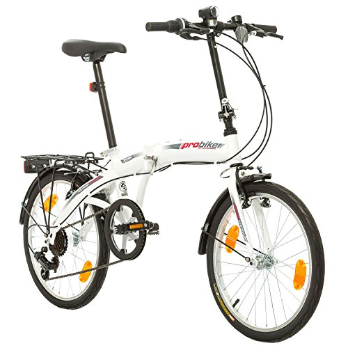 20 Zoll, Probike, Klapprad, Mountain, City, Fahrrad, Herren, Damen, Jugend, Universalgröße, 6 Gang Shimano Kettenschaltung, Folding System, STVO Beleuchtung, Komplett montiert