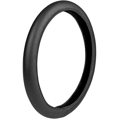 Coprivolante Auto In Silicone Universale - Nero, Antiscivolo, Facile Da Pulire, Per Diametri 32-40 Cm