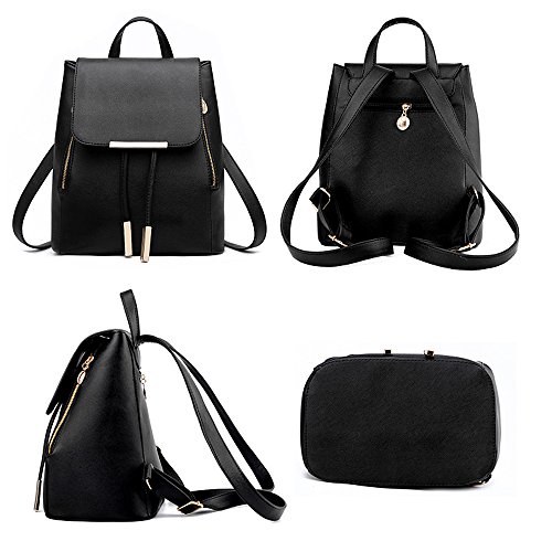 Tibes petit Daypack sac à dos étanche casual pour les filles Noir
