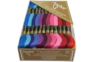 OSNICA Hermosos hilos de algodón bordado, 8 m, cada una de cada madejas variadas para punto de cruz, rebordear, acolchar, hilo de bordar a mano, 50 piezas (25 x 2 piezas cada uno) (2222)