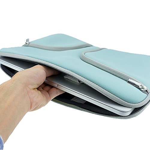 Evershop® Reißverschluss Aktenkoffer Handtaschen Hülsen Beutel Abdeckungs Fall für Macbook Air,Pro & Universal Laptop (13 Zoll,Blaugrau) - 7