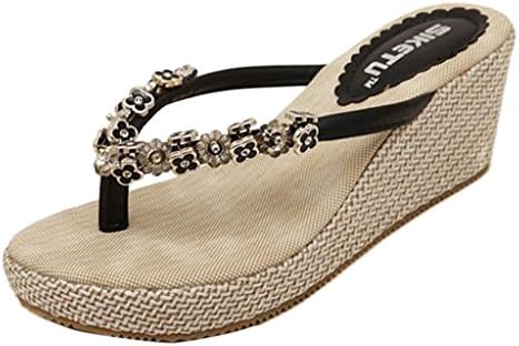 Binying Women's Beaded Wedge Sandals