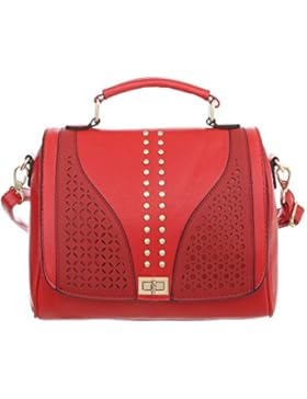 iTal-dEsiGn Damentasche Kleine Schultertasche Nieten Umhängetasche Kunstleder TA-K2660