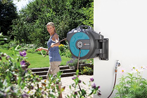 Gardena 08023-20 Schlauchbox Comfort zur Wandmontage (Schlauchtrommel mit Automatic Einzug, Box um 180 Grad schwenkbar), Schlauchlänge 25 m - 5